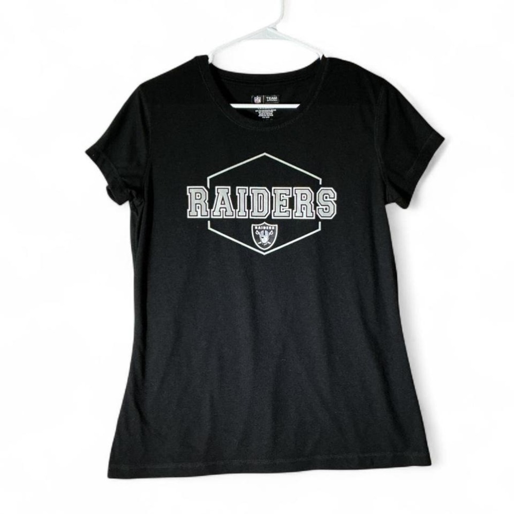 NFL‎ Team Apparel Las Vegas Raiders Graphic T-Shirt Black Womens Large L RN75767